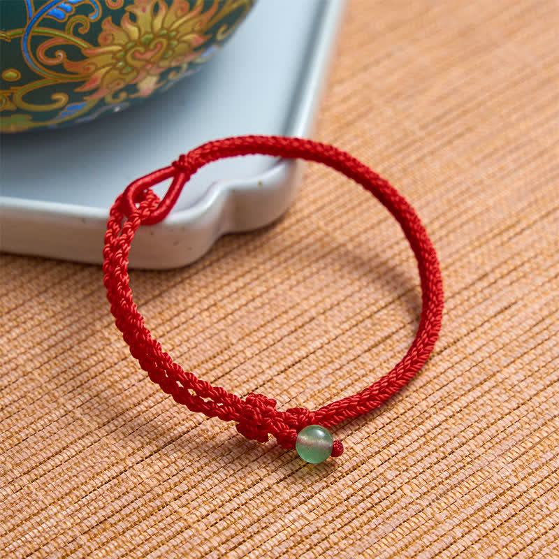 Buddha Stones Green Aventurine Red String Balance Bracelet
