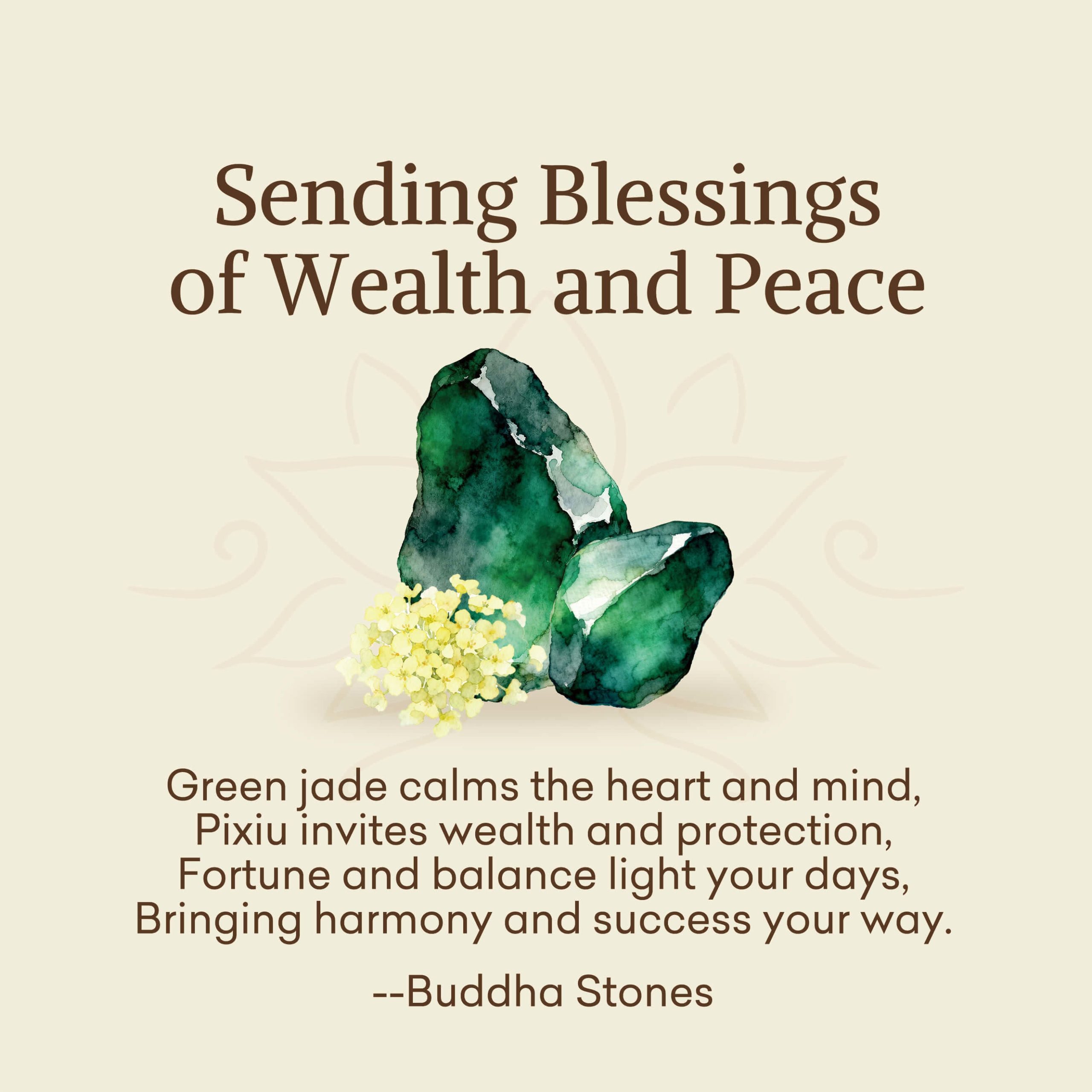 Buddha Stones “Sending Blessings of Wealth and Peace” PiXiu Jade Bracelet Includes Gift Message Card