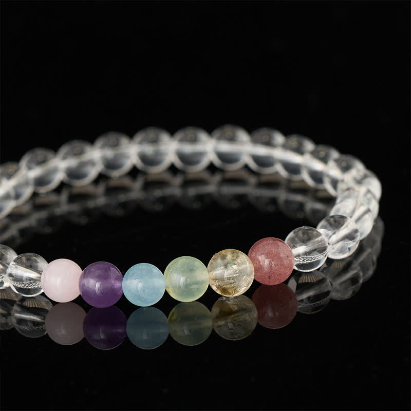 Buddha Stones Natural Clear Quartz Multiple Crystal Healing Bracelet