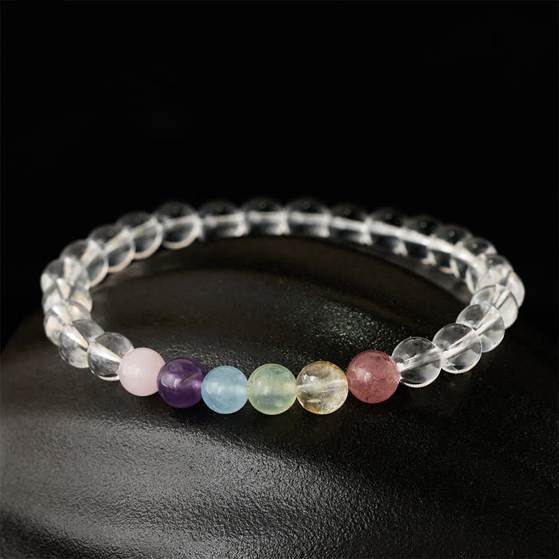 Buddha Stones Natural Clear Quartz Multiple Crystal Healing Bracelet