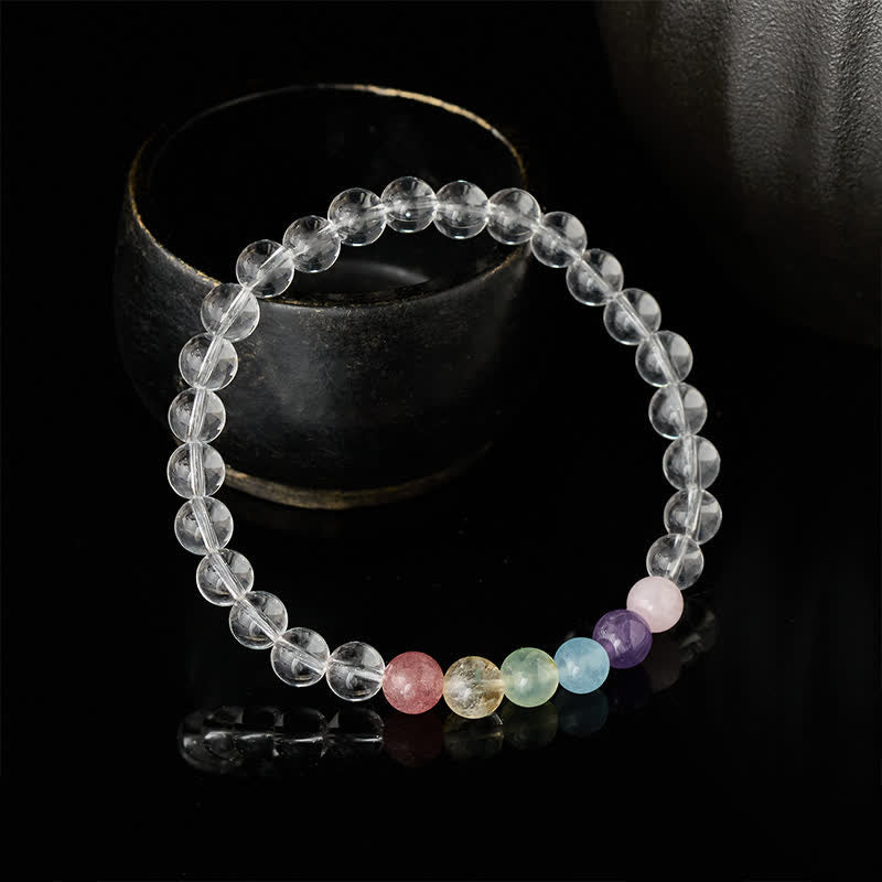 Buddha Stones Natural Clear Quartz Multiple Crystal Healing Bracelet