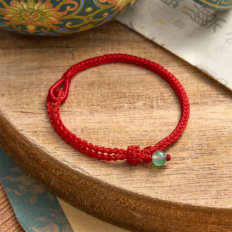Buddha Stones Green Aventurine Red String Balance Bracelet