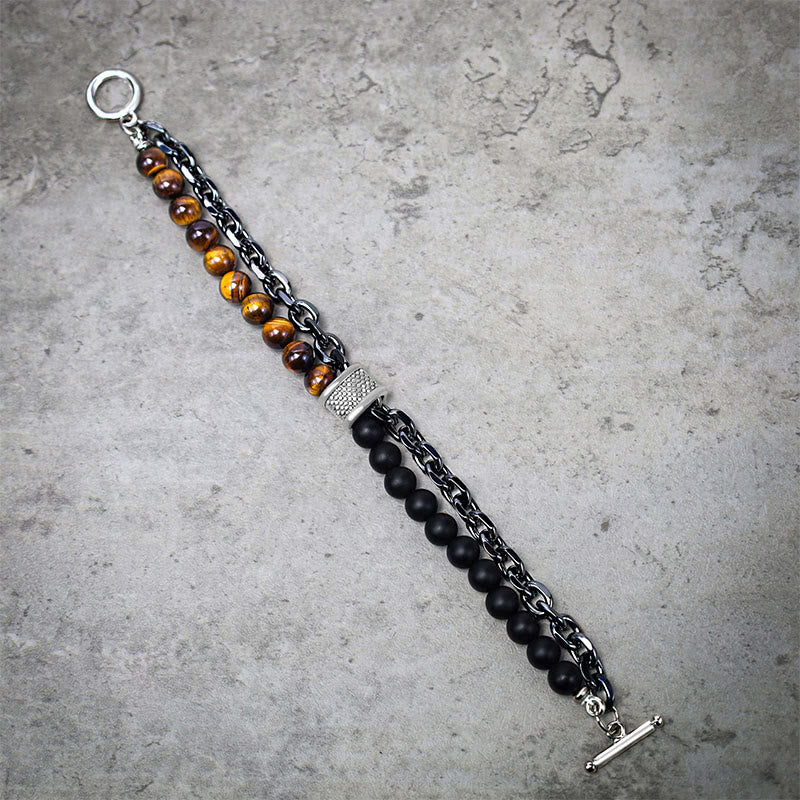 Buddha Stones Natural Tiger Eye Lazurite Lapis Lazuli Protection Bracelet